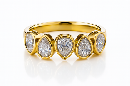 Bezel Pear Diamond Band