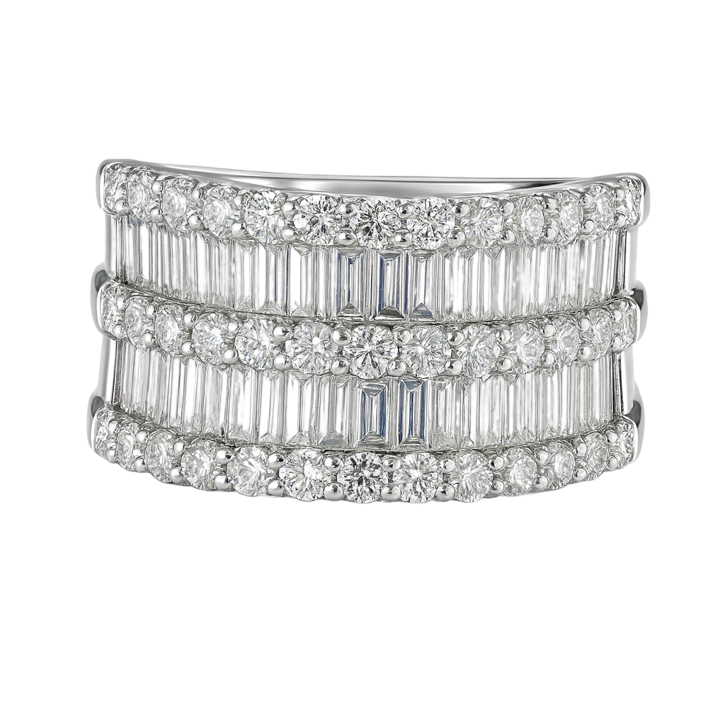 Baguette and Round Diamond Band