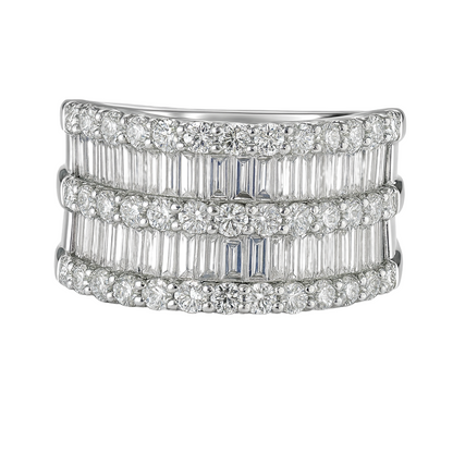 Baguette and Round Diamond Band