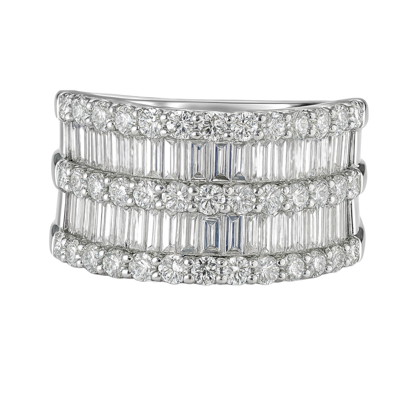 Baguette and Round Diamond Band