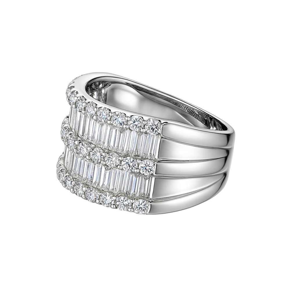 Baguette and Round Diamond Band