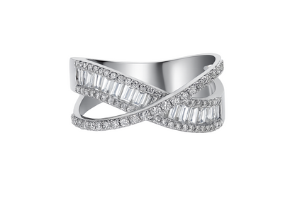 Baguette Crossover Ring