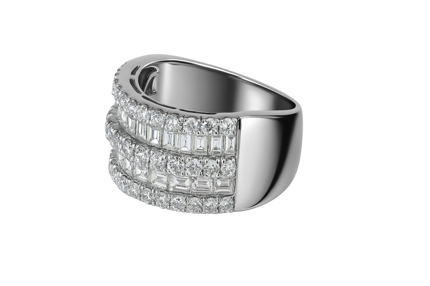 Emerald and Baguette Diamond Band