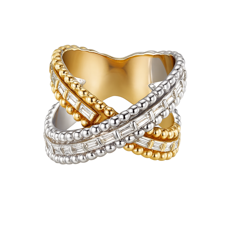 Baguette Crossover Ring