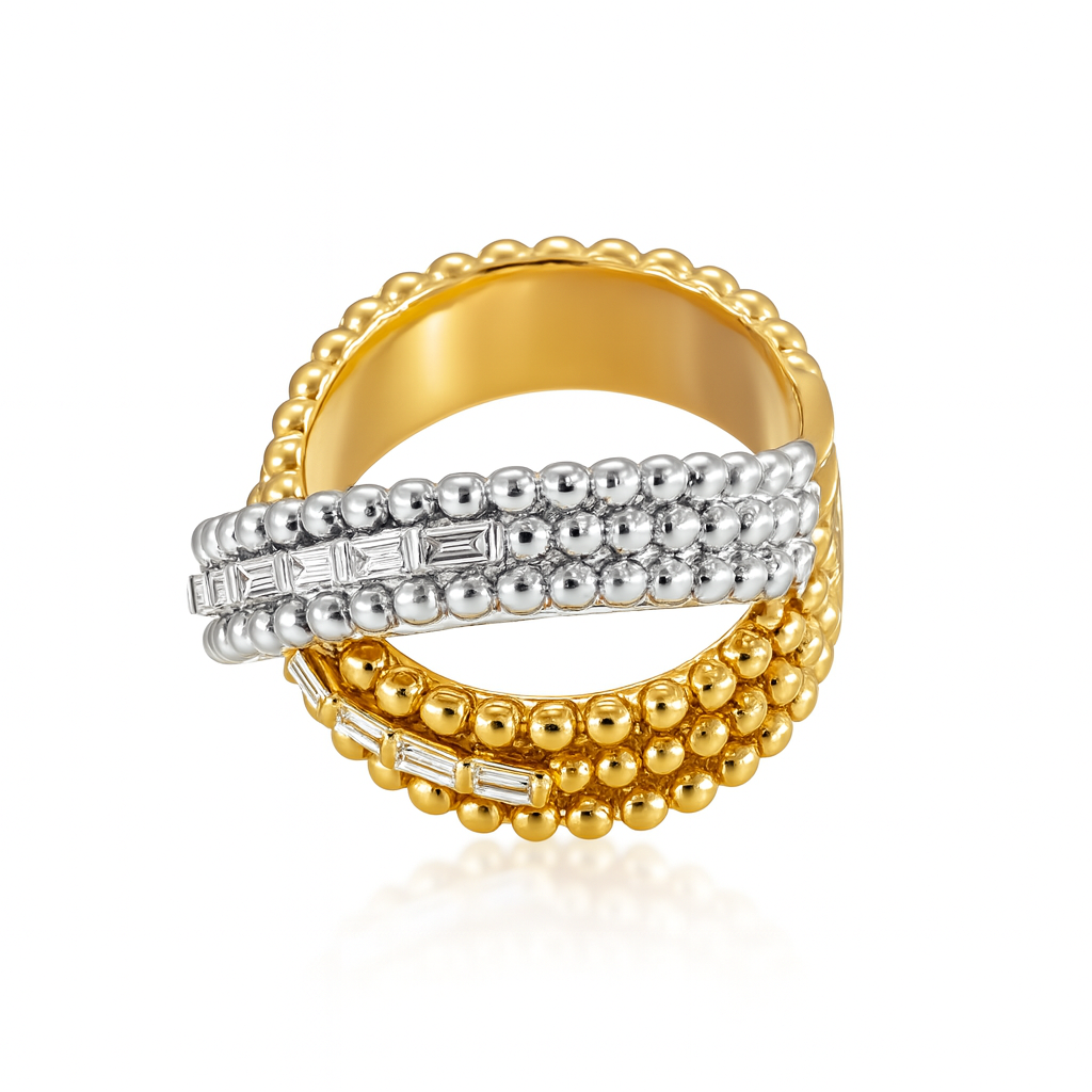 Baguette Crossover Ring