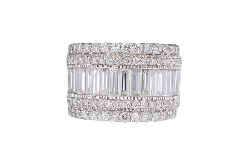 Baguette and Round Diamond Band