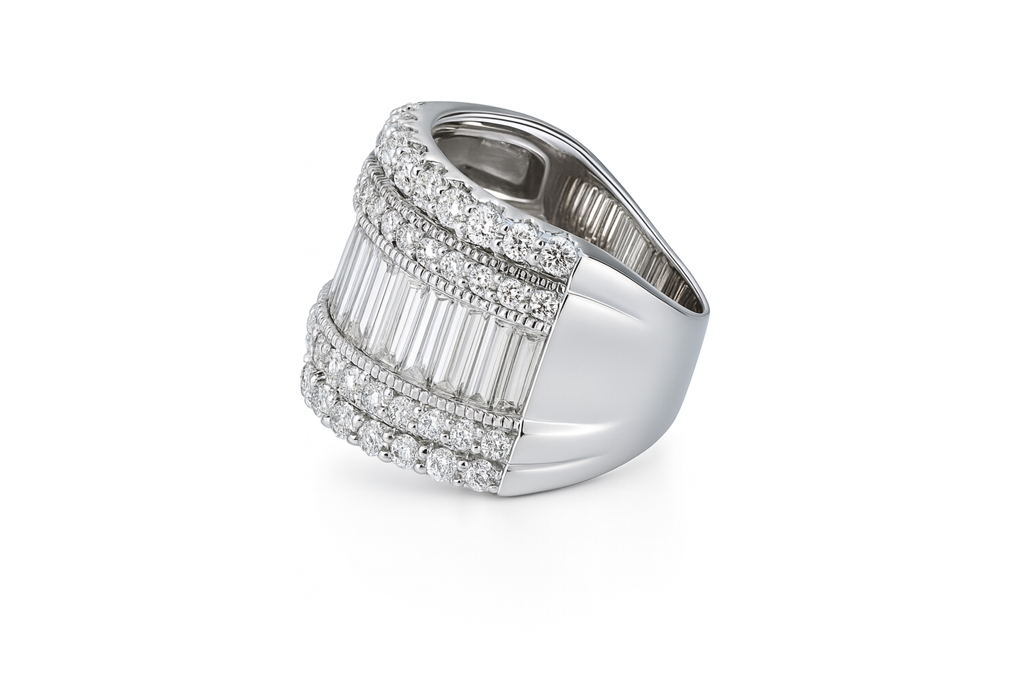 Baguette and Round Diamond Band