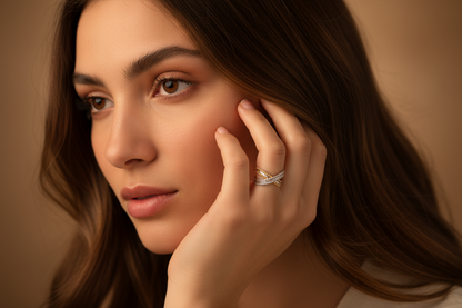 Baguette Crossover Ring