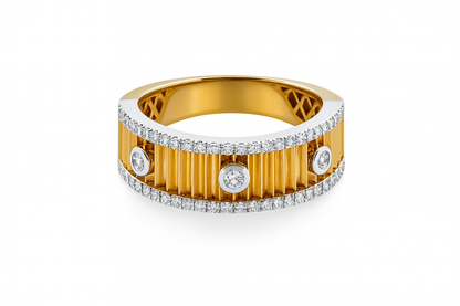 Fluted Diamond Bezel Band