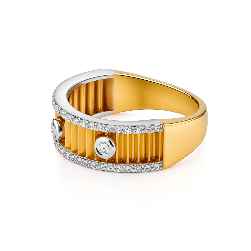 Fluted Diamond Bezel Band