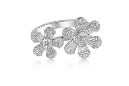 Baguette Flower Ring