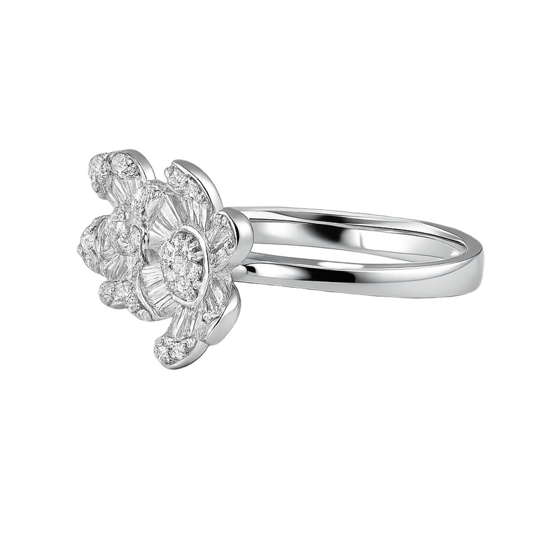 Baguette Flower Ring