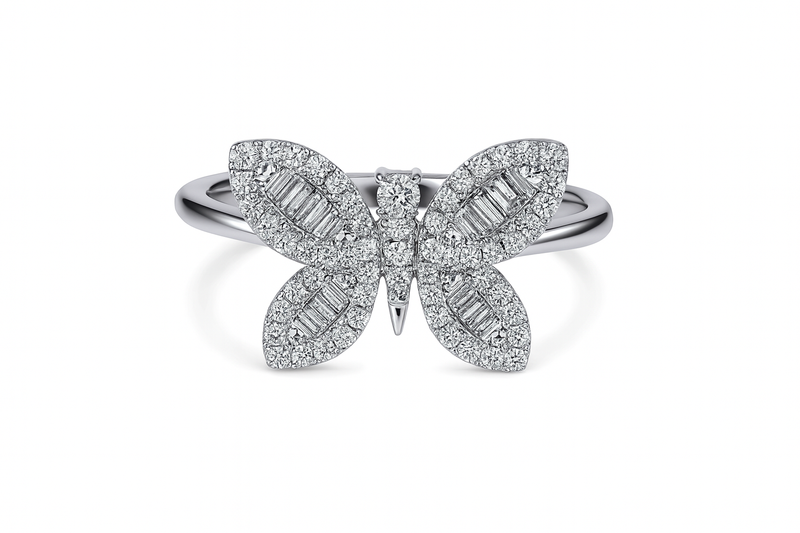 Baguette Butterfly Ring