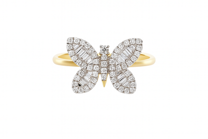 Baguette Butterfly Ring