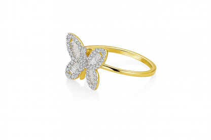Baguette Butterfly Ring