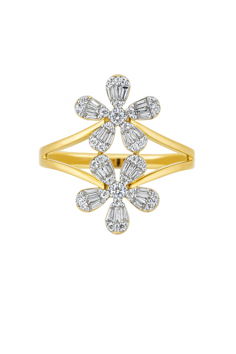 Baguette Flower Ring