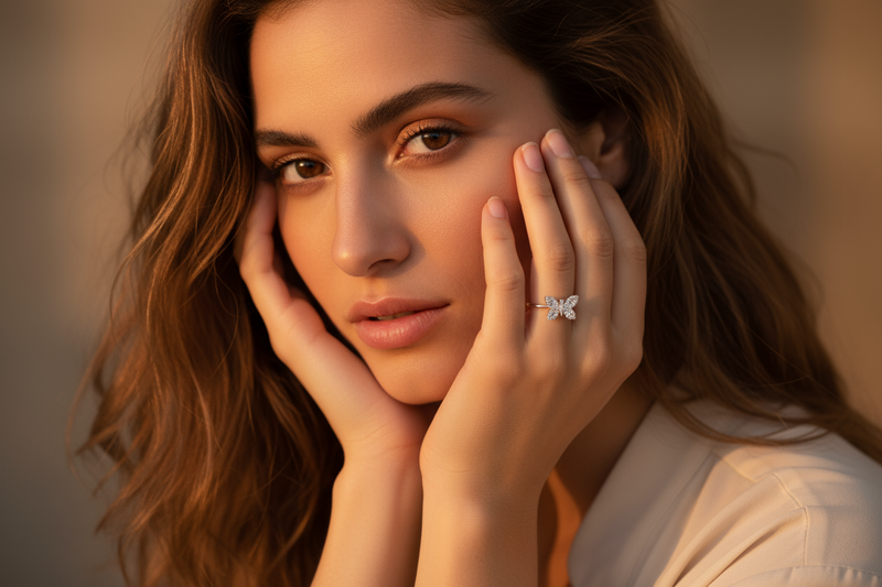 Baguette Butterfly Ring