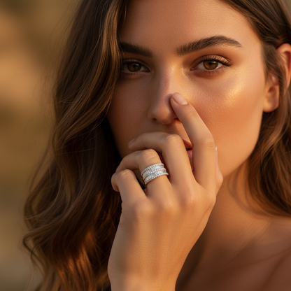 Baguette and Round Diamond Band