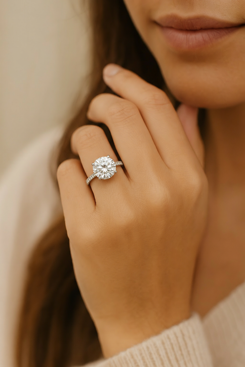 2.54ct Lab Grown Round Engagement Ring