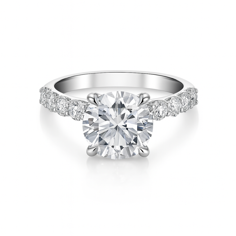 4.00ct Lab Grown Round Diamond Engagement Ring