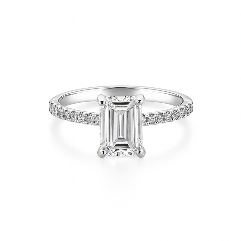 2.56ct Lab Grown Emerald Diamond Engagement Ring