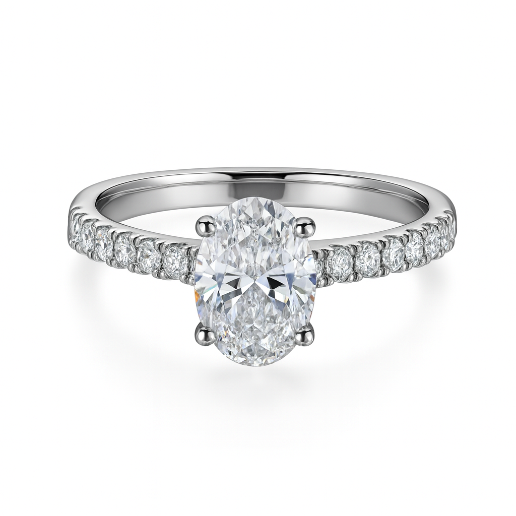 2.01ct Lab Grown Oval Diamond Engagement Ring