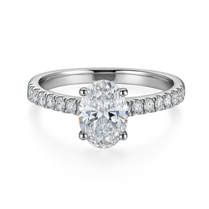 2.01ct Lab Grown Oval Diamond Engagement Ring