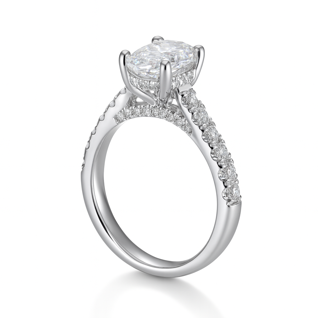 2.01ct Lab Grown Oval Diamond Engagement Ring