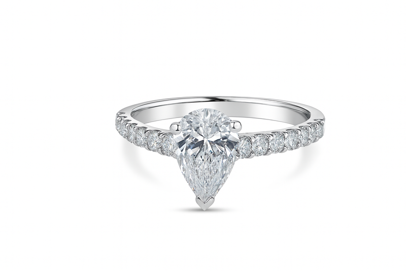 1.80ct Lab Grown Pear Diamond Engagement Ring