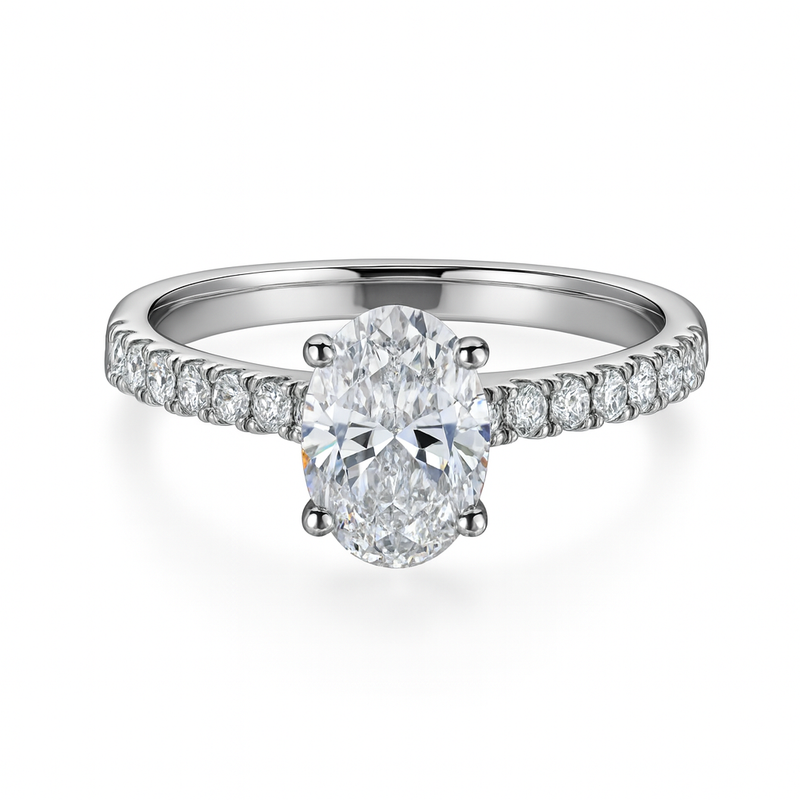 2.01ct Lab Grown Oval Diamond Engagement Ring