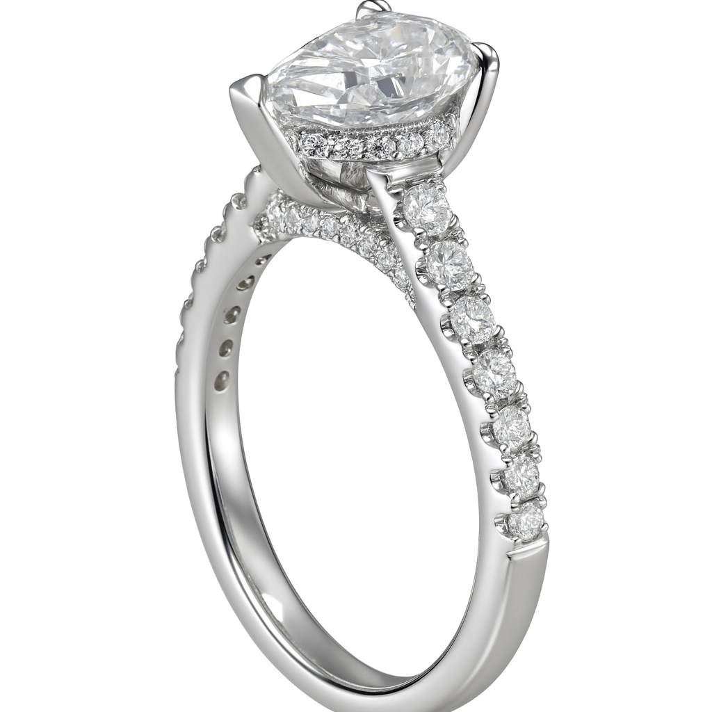 1.80ct Lab Grown Pear Diamond Engagement Ring