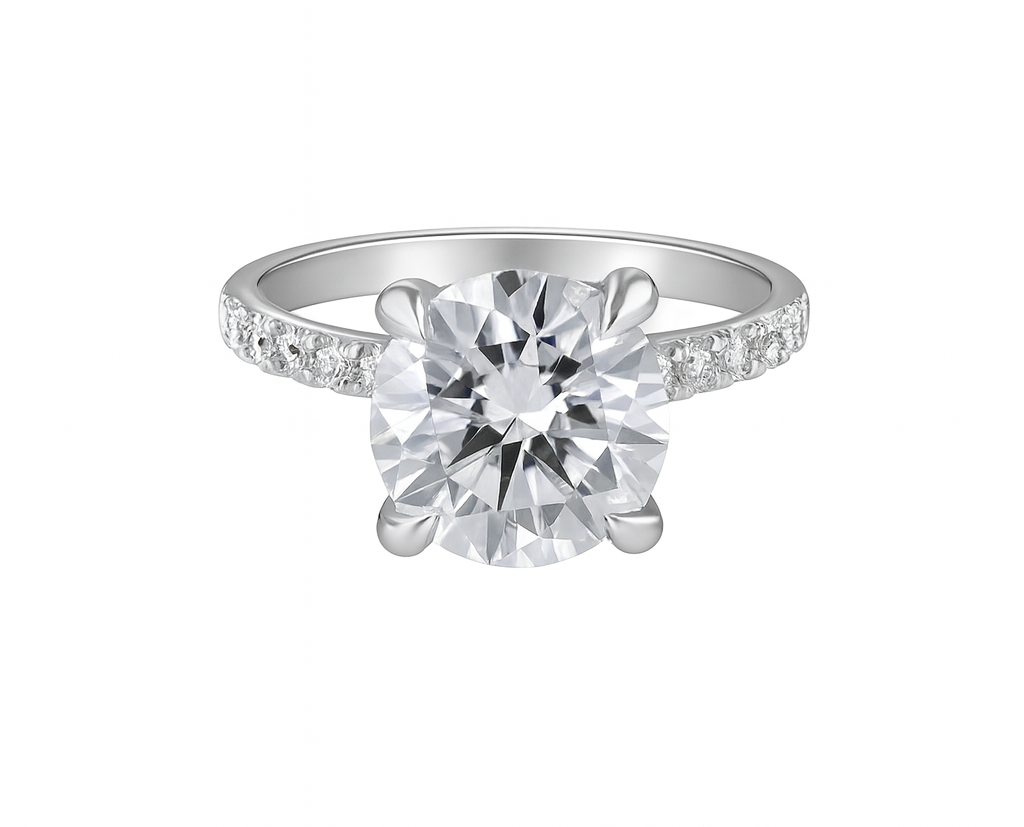 4.00ct Lab Grown Round Diamond Engagement Ring