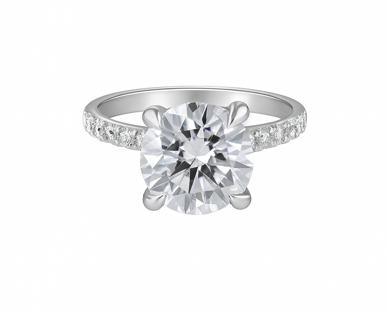 4.00ct Lab Grown Round Diamond Engagement Ring