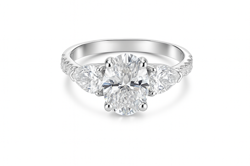 2.02ct Lab Grown Oval Diamond Engagement Ring