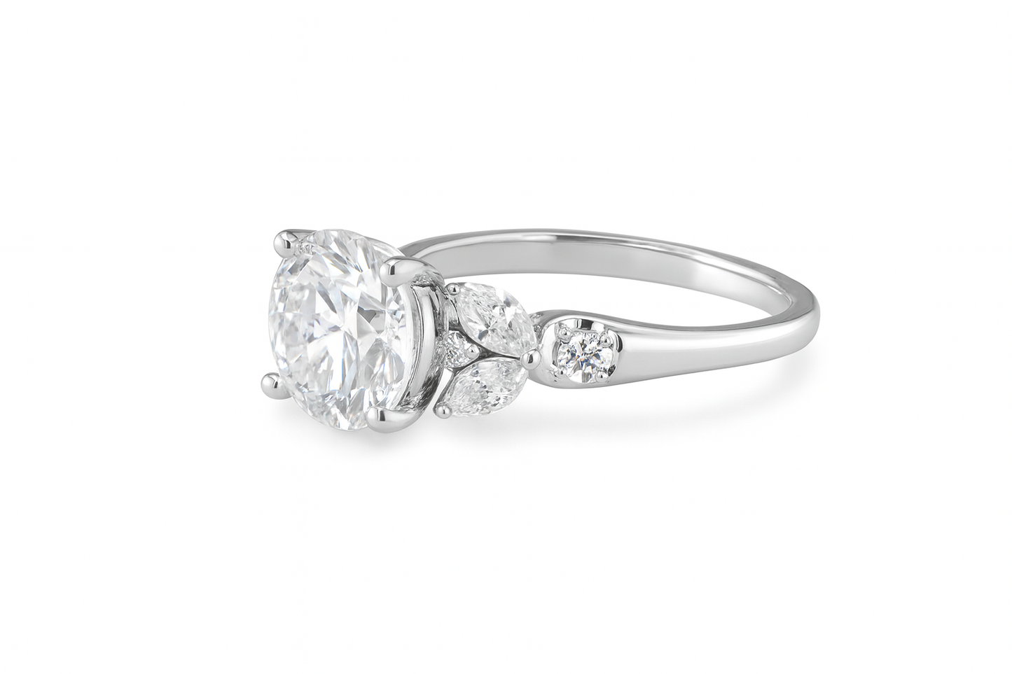3.01ct Lab Grown Round Diamond Engagement Ring