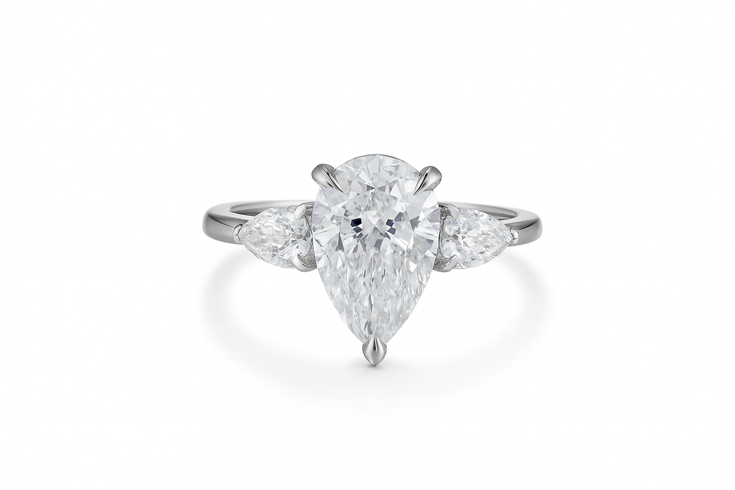 3.06ct Lab Grown Pear Diamond Engagement Ring