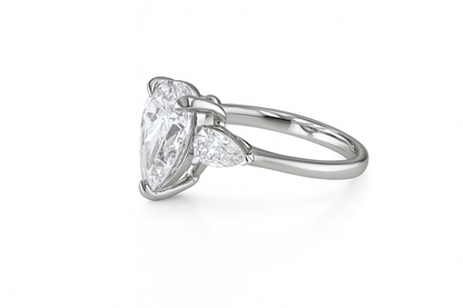 3.06ct Lab Grown Pear Diamond Engagement Ring