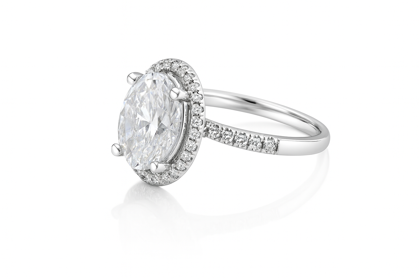 4.00ct Lab Grown Oval Diamond Engagement Ring
