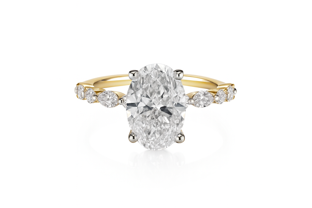 3.00ct Lab Grown Oval Diamond Engagement Ring
