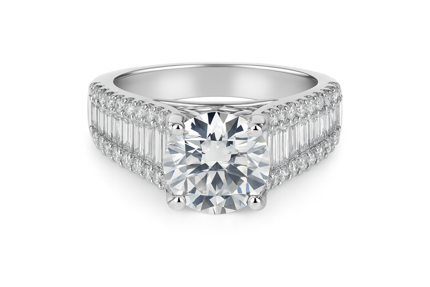 3.00ct Lab Grown Round Diamond Engagement Ring