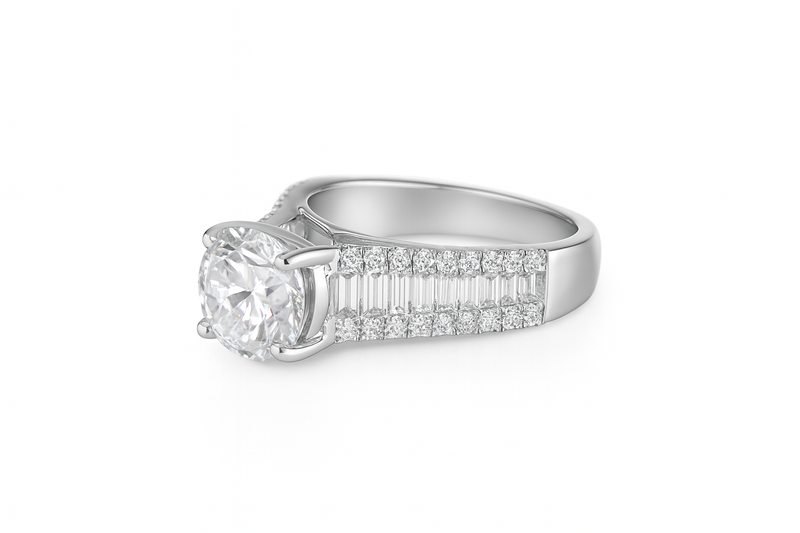 3.00ct Lab Grown Round Diamond Engagement Ring