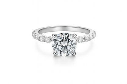 3.03ct Lab Grown Round Diamond Engagement Ring
