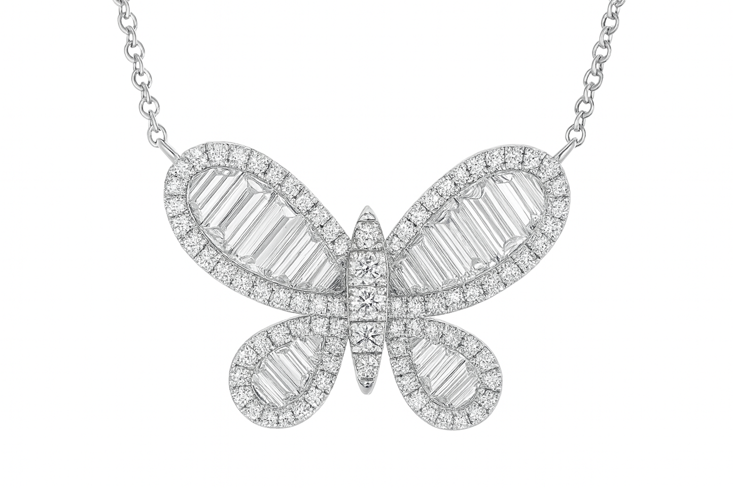 Baguette Butterfly Necklace