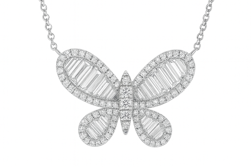 Baguette Butterfly Necklace