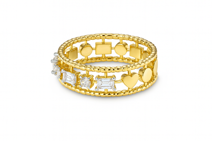 Baguette and Round Diamond Fashion Band