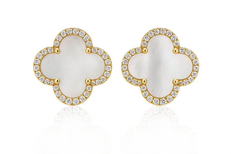 Mother of Pearl Clover Earrings