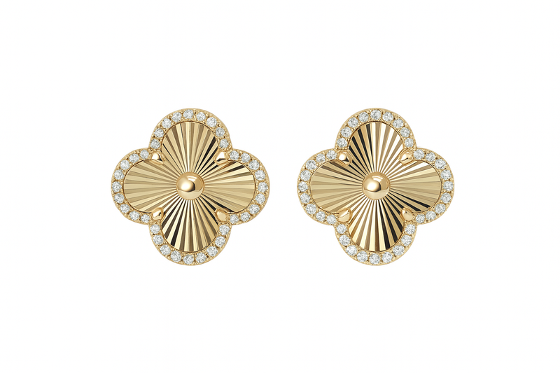 Diamond Clover Earrings