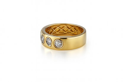 Multi Shaped Diamond Bezel Band