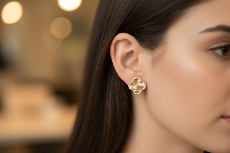 Diamond Clover Earrings